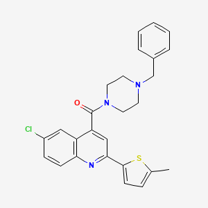 (4-Benzylpiperazin-1-yl)[6-chloro-2-(5-methylthiophen-2-yl)quinolin-4-yl]methanone