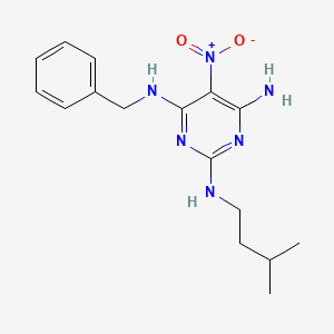 molecular formula C16H22N6O2 B12478048 N~4~-benzyl-N~2~-(3-methylbutyl)-5-nitropyrimidine-2,4,6-triamine 