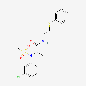 N~2~-(3-chlorophenyl)-N~2~-(methylsulfonyl)-N-[2-(phenylsulfanyl)ethyl]alaninamide