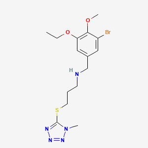 molecular formula C15H22BrN5O2S B12478083 N-(3-bromo-5-ethoxy-4-methoxybenzyl)-3-[(1-methyl-1H-tetrazol-5-yl)sulfanyl]propan-1-amine 