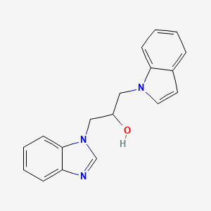 molecular formula C18H17N3O B12478099 1-(1H-benzimidazol-1-yl)-3-(1H-indol-1-yl)propan-2-ol 