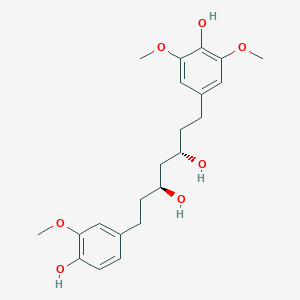 molecular formula C22H30O7 B124781 (3S,5S)-1-(4-hydroxy-3,5-dimethoxyphenyl)-7-(4-hydroxy-3-methoxyphenyl)heptane-3,5-diol CAS No. 145888-84-2