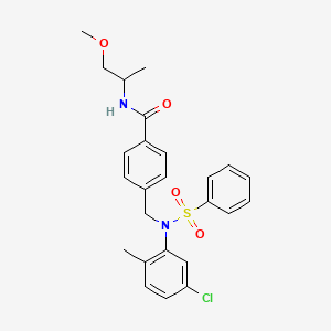 4-{[(5-chloro-2-methylphenyl)(phenylsulfonyl)amino]methyl}-N-(1-methoxypropan-2-yl)benzamide