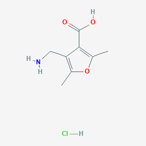 molecular formula C8H12ClNO3 B12478170 4-(Aminomethyl)-2,5-dimethylfuran-3-carboxylic acid hydrochloride 