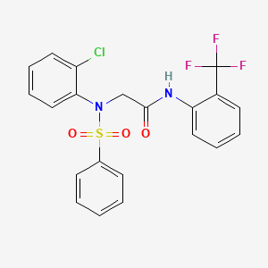 2-[N-(2-chlorophenyl)benzenesulfonamido]-N-[2-(trifluoromethyl)phenyl]acetamide