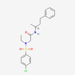 molecular formula C20H25ClN2O3S B12478185 N~2~-[(4-chlorophenyl)sulfonyl]-N~2~-ethyl-N-(4-phenylbutan-2-yl)glycinamide 