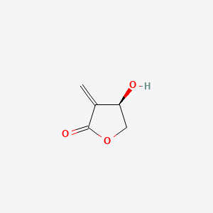 molecular formula C5H6O3 B1247820 (4R)-4-hydroxy-3-methylideneoxolan-2-one 