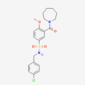 3-(azepan-1-ylcarbonyl)-N-(4-chlorobenzyl)-4-methoxybenzenesulfonamide