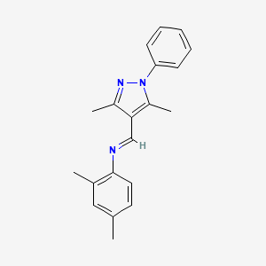 N-[(E)-(3,5-dimethyl-1-phenyl-1H-pyrazol-4-yl)methylidene]-2,4-dimethylaniline