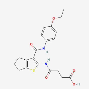 4-({3-[(4-ethoxyphenyl)carbamoyl]-5,6-dihydro-4H-cyclopenta[b]thiophen-2-yl}amino)-4-oxobutanoic acid