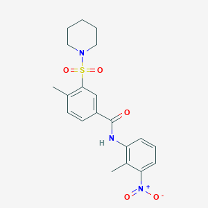 4-methyl-N-(2-methyl-3-nitrophenyl)-3-(piperidin-1-ylsulfonyl)benzamide