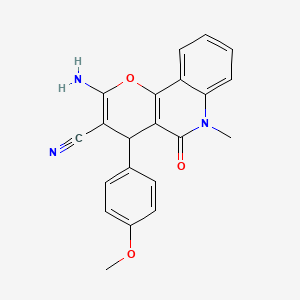 2-amino-4-(4-methoxyphenyl)-6-methyl-5-oxo-5,6-dihydro-4H-pyrano[3,2-c]quinoline-3-carbonitrile