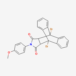 molecular formula C25H17Br2NO3 B12478221 1,8-Dibromo-17-(4-methoxyphenyl)-17-azapentacyclo[6.6.5.0~2,7~.0~9,14~.0~15,19~]nonadeca-2,4,6,9,11,13-hexaene-16,18-dione (non-preferred name) 