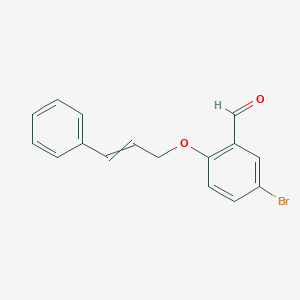 molecular formula C16H13BrO2 B12478225 5-Bromo-2-(3-phenylprop-2-enoxy)benzaldehyde 