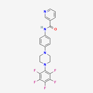 molecular formula C22H17F5N4O B12478231 N-{4-[4-(pentafluorophenyl)piperazin-1-yl]phenyl}pyridine-3-carboxamide 