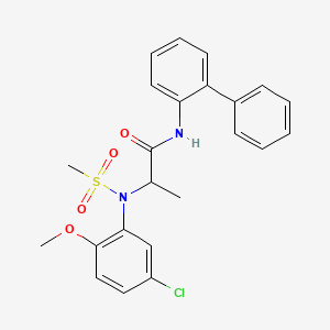 molecular formula C23H23ClN2O4S B12478245 N-biphenyl-2-yl-N~2~-(5-chloro-2-methoxyphenyl)-N~2~-(methylsulfonyl)alaninamide 