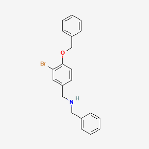 molecular formula C21H20BrNO B12478257 Benzyl({[4-(benzyloxy)-3-bromophenyl]methyl})amine 