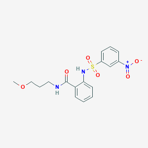 molecular formula C17H19N3O6S B12478268 N-(3-methoxypropyl)-2-{[(3-nitrophenyl)sulfonyl]amino}benzamide 