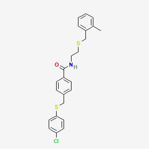 4-{[(4-chlorophenyl)sulfanyl]methyl}-N-{2-[(2-methylbenzyl)sulfanyl]ethyl}benzamide