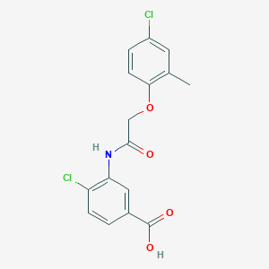 molecular formula C16H13Cl2NO4 B12478312 4-Chloro-3-{[(4-chloro-2-methylphenoxy)acetyl]amino}benzoic acid 