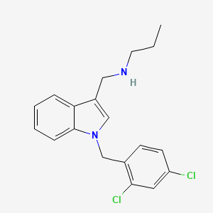 molecular formula C19H20Cl2N2 B12478332 N-{[1-(2,4-dichlorobenzyl)-1H-indol-3-yl]methyl}propan-1-amine 