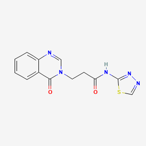 molecular formula C13H11N5O2S B12478405 3-(4-oxoquinazolin-3(4H)-yl)-N-(1,3,4-thiadiazol-2-yl)propanamide 