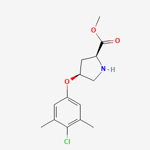 molecular formula C14H18ClNO3 B12478416 methyl (2S,4S)-4-(4-chloro-3,5-dimethylphenoxy)pyrrolidine-2-carboxylate CAS No. 1354487-28-7