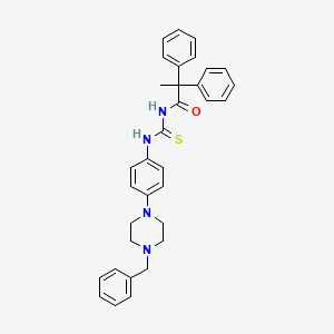 N-{[4-(4-benzylpiperazin-1-yl)phenyl]carbamothioyl}-2,2-diphenylpropanamide