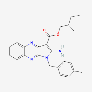 molecular formula C24H26N4O2 B12478437 2-methylbutyl 2-amino-1-(4-methylbenzyl)-1H-pyrrolo[2,3-b]quinoxaline-3-carboxylate 