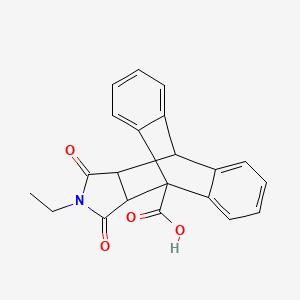 molecular formula C21H17NO4 B12478445 17-Ethyl-16,18-dioxo-17-azapentacyclo[6.6.5.0~2,7~.0~9,14~.0~15,19~]nonadeca-2,4,6,9,11,13-hexaene-1-carboxylic acid (non-preferred name) 