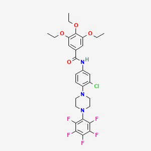 molecular formula C29H29ClF5N3O4 B12478464 N-{3-chloro-4-[4-(pentafluorophenyl)piperazin-1-yl]phenyl}-3,4,5-triethoxybenzamide 