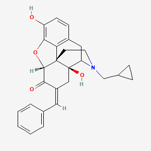 molecular formula C27H27NO4 B1247848 (4aS,6Z,7aR,12bS)-6-benzylidene-3-(cyclopropylmethyl)-4a,9-dihydroxy-1,2,4,5,7a,13-hexahydro-4,12-methanobenzofuro[3,2-e]isoquinolin-7-one 