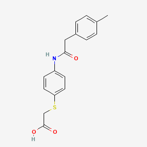 molecular formula C17H17NO3S B12478514 [(4-{[(4-Methylphenyl)acetyl]amino}phenyl)sulfanyl]acetic acid 