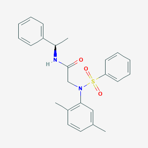 molecular formula C24H26N2O3S B12478517 2-[N-(2,5-Dimethylphenyl)benzenesulfonamido]-N-[(1R)-1-phenylethyl]acetamide 