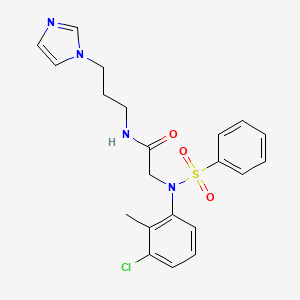 N~2~-(3-chloro-2-methylphenyl)-N-[3-(1H-imidazol-1-yl)propyl]-N~2~-(phenylsulfonyl)glycinamide