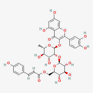 molecular formula C36H36O18 B1247853 槲皮素-3-O-(6'''-反式-对香豆酰基-2''-葡萄糖基)鼠李糖苷 CAS No. 143061-65-8