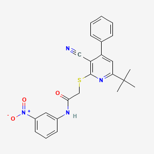 2-[(6-tert-butyl-3-cyano-4-phenylpyridin-2-yl)sulfanyl]-N-(3-nitrophenyl)acetamide