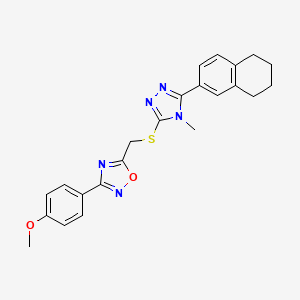 3-(4-methoxyphenyl)-5-({[4-methyl-5-(5,6,7,8-tetrahydronaphthalen-2-yl)-4H-1,2,4-triazol-3-yl]sulfanyl}methyl)-1,2,4-oxadiazole