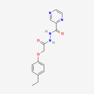 molecular formula C15H16N4O3 B12478641 N'-[2-(4-ethylphenoxy)acetyl]pyrazine-2-carbohydrazide 