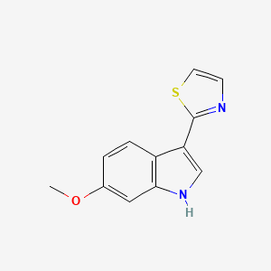molecular formula C12H10N2OS B1247871 6-甲氧基-3-(1,3-噻唑-2-基)-1H-吲哚 CAS No. 135531-87-2