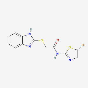 molecular formula C12H9BrN4OS2 B12478711 2-(1H-benzimidazol-2-ylsulfanyl)-N-(5-bromo-1,3-thiazol-2-yl)acetamide 