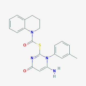 S-[6-amino-1-(3-methylphenyl)-4-oxo-1,4-dihydropyrimidin-2-yl] 3,4-dihydroquinoline-1(2H)-carbothioate