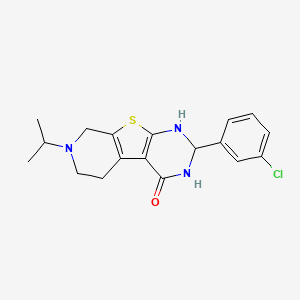 molecular formula C18H20ClN3OS B12478777 5-(3-chlorophenyl)-11-propan-2-yl-8-thia-4,6,11-triazatricyclo[7.4.0.02,7]trideca-1(9),2(7)-dien-3-one 