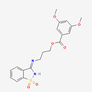 3-[(1,1-Dioxido-1,2-benzothiazol-3-yl)amino]propyl 3,5-dimethoxybenzoate