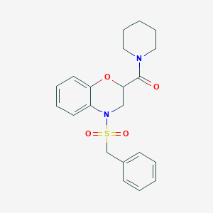 molecular formula C21H24N2O4S B12478803 [4-(benzylsulfonyl)-3,4-dihydro-2H-1,4-benzoxazin-2-yl](piperidin-1-yl)methanone 