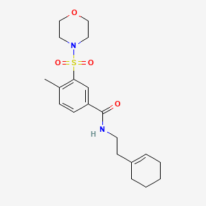 molecular formula C20H28N2O4S B12478806 N-[2-(cyclohex-1-en-1-yl)ethyl]-4-methyl-3-(morpholin-4-ylsulfonyl)benzamide 