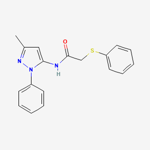 molecular formula C18H17N3OS B12478818 N-(3-methyl-1-phenyl-1H-pyrazol-5-yl)-2-(phenylsulfanyl)acetamide 