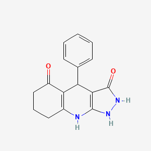 molecular formula C16H15N3O2 B12478823 3-hydroxy-4-phenyl-1,4,6,7,8,9-hexahydro-5H-pyrazolo[3,4-b]quinolin-5-one 