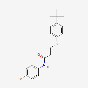 molecular formula C19H22BrNOS B12478841 N-(4-bromophenyl)-3-[(4-tert-butylphenyl)sulfanyl]propanamide 