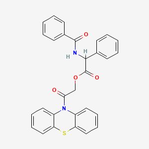 molecular formula C29H22N2O4S B12478844 2-oxo-2-(10H-phenothiazin-10-yl)ethyl phenyl[(phenylcarbonyl)amino]acetate 